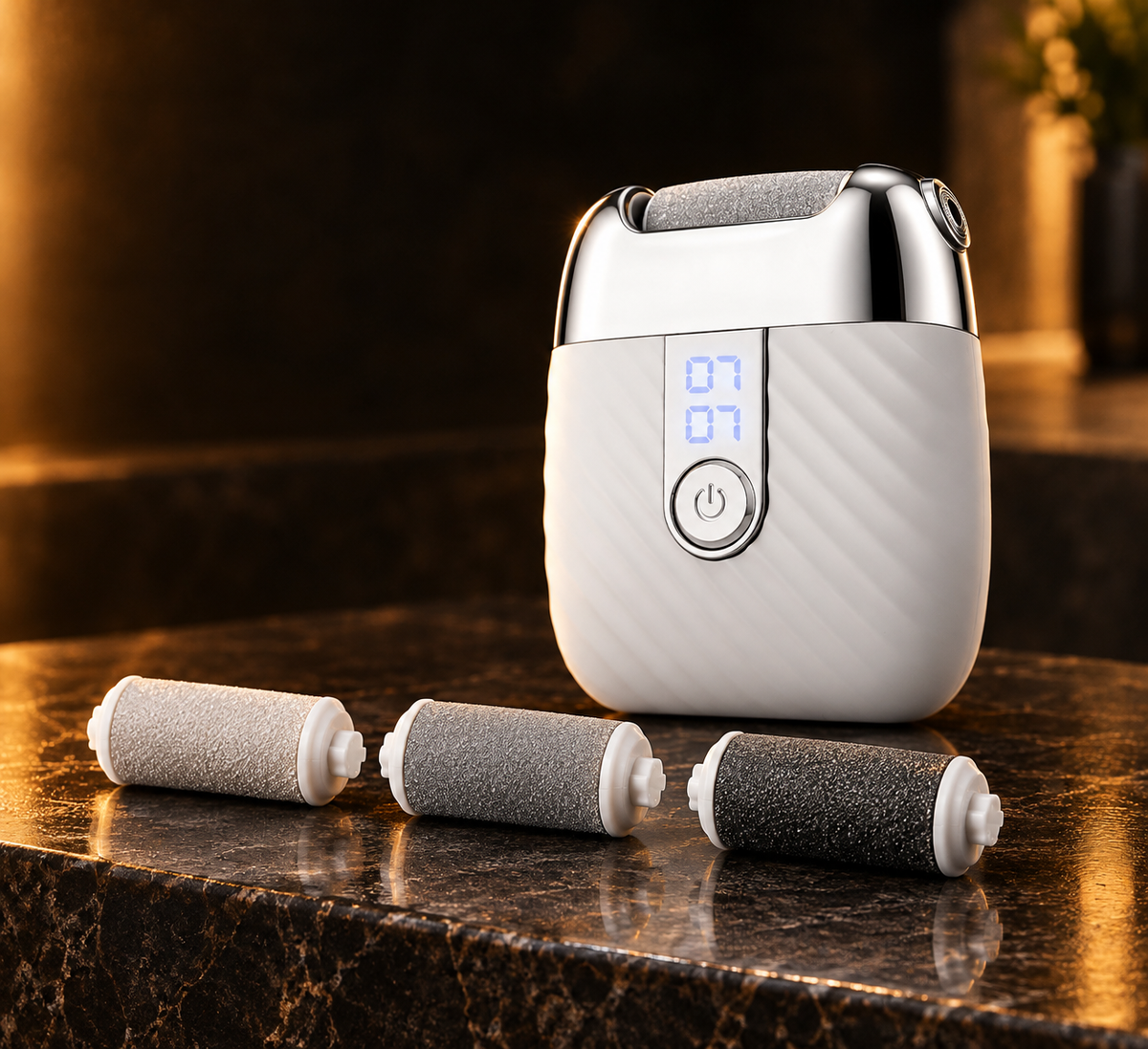 PORTE™ lima eléctrica para pies, color blanco