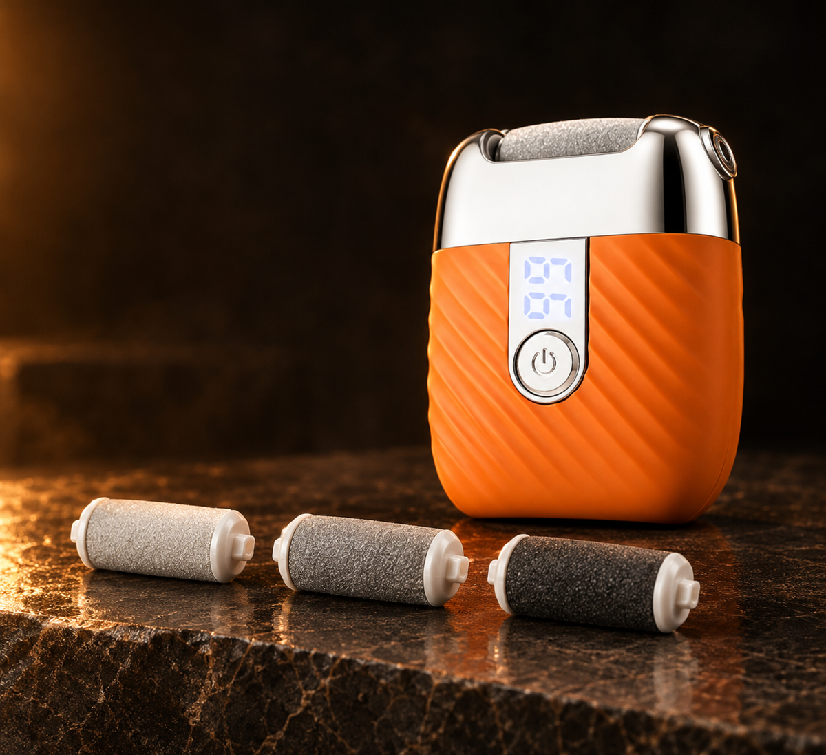PORTE™ lima eléctrica para pies, color naranja