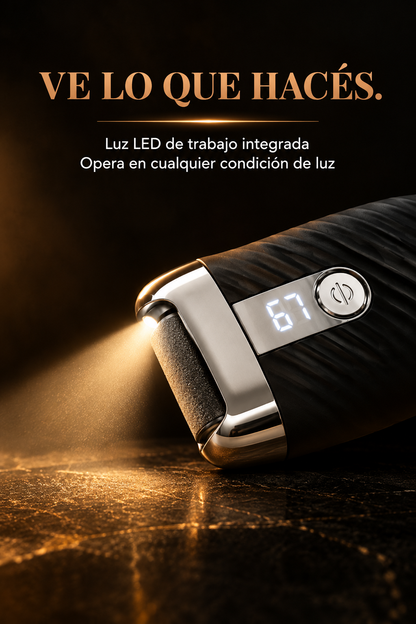 PORTE™ lima eléctrica para pies, luz LED de trabajo