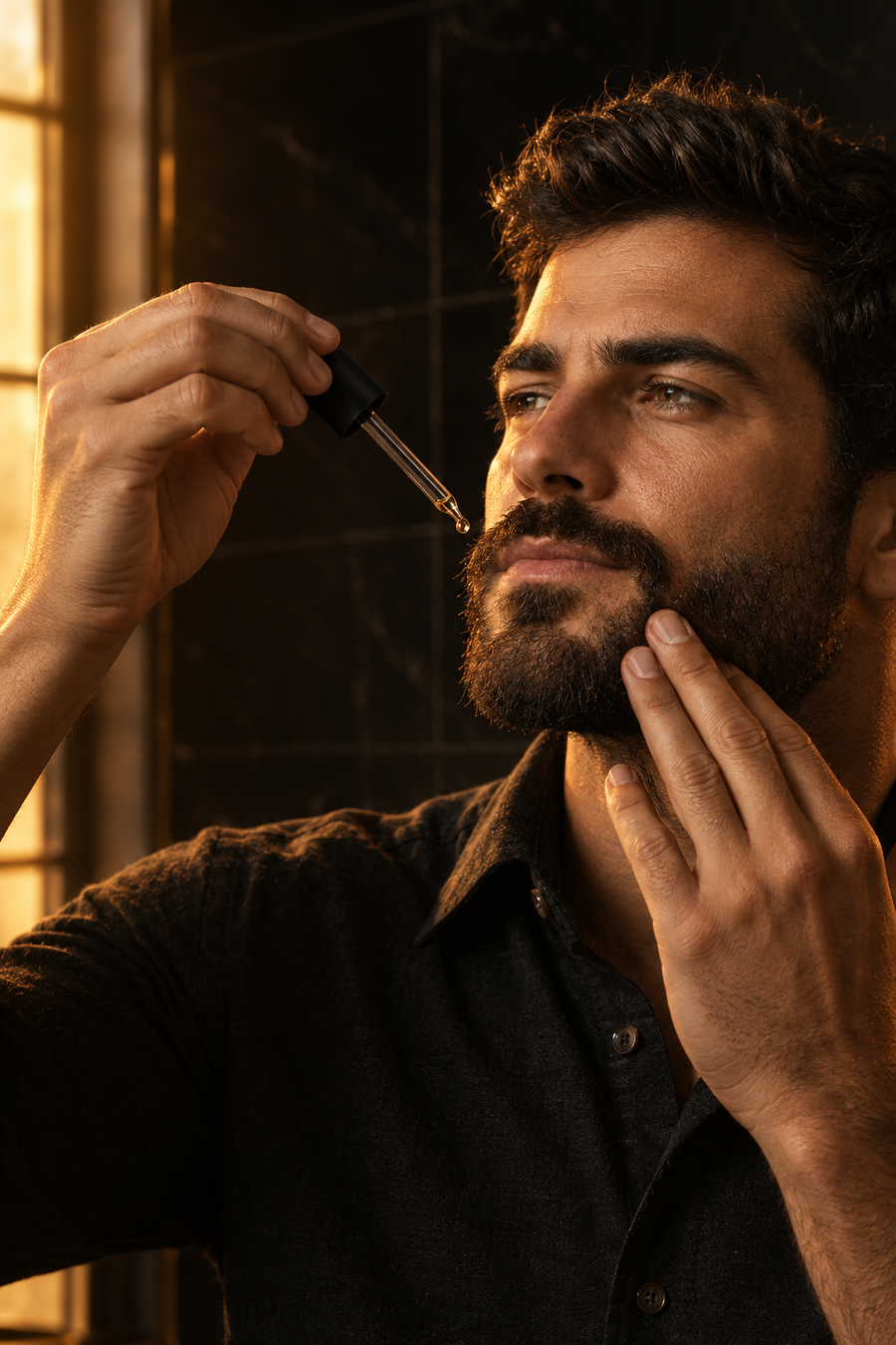 PORTE™ Kit Barba, paso 3: aplicar el sérum activador en la zona de la barba