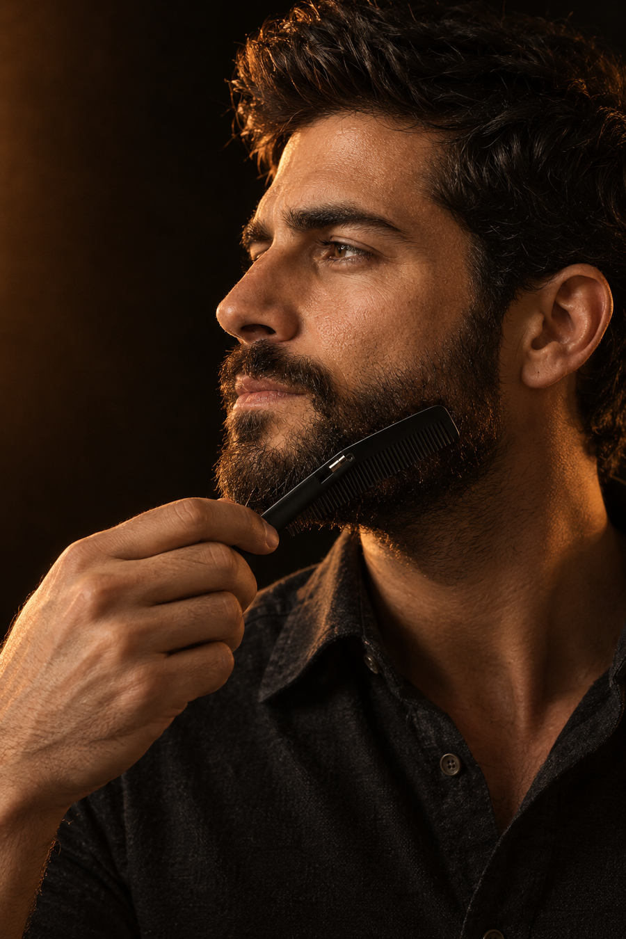 PORTE™ Kit Barba, paso 4: peinar la barba con el peine del kit